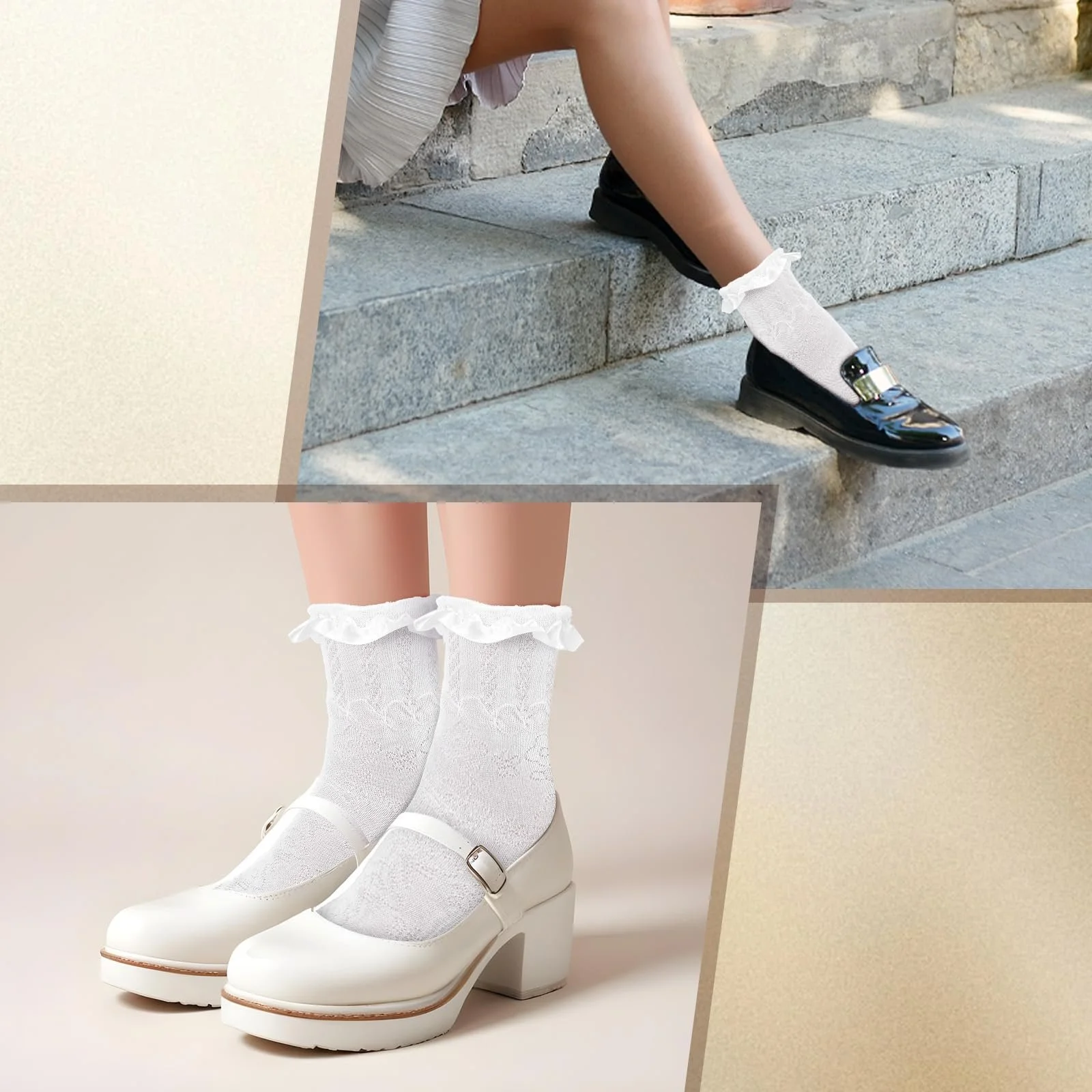 Шкарпетки з оборками Lacs, білі, 3 пари, фото №4 Шкарпетки з оборками Lacs, білі, 3 пари, фото №4