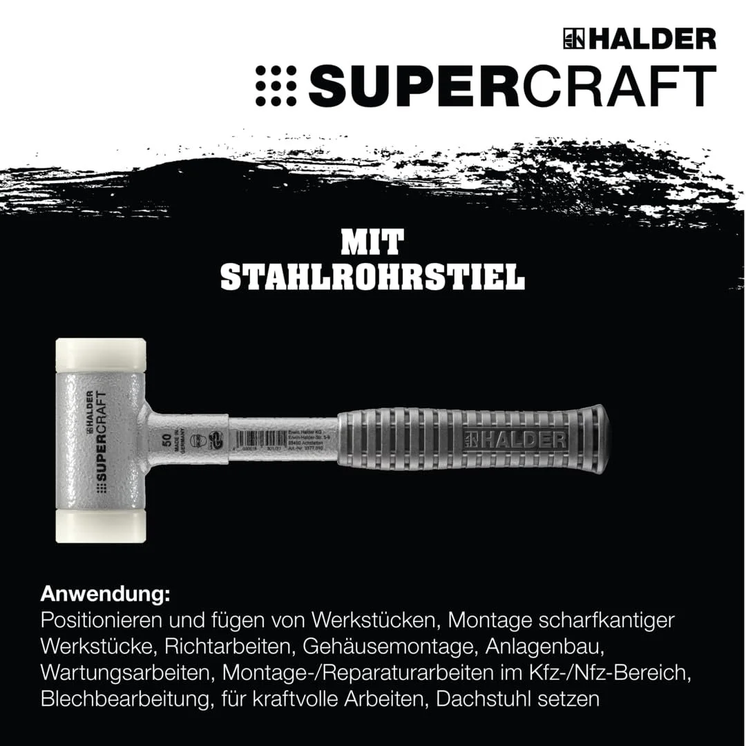 М'який молоток Halder Supercraft 3377060 3377 EH зі сталевою трубчастою рукояткою Багатоколірний, фото №2 М'який молоток Halder Supercraft 3377060 3377 EH зі сталевою трубчастою рукояткою Багатоколірний, фото №2