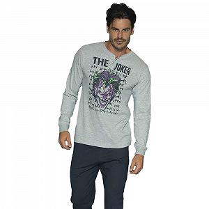 Піжама The Joker для хлопчиків, графічний принт, кругла горловина, ґудзики, 100% бавовна джерсі (DCZ5506C) - Фото 1