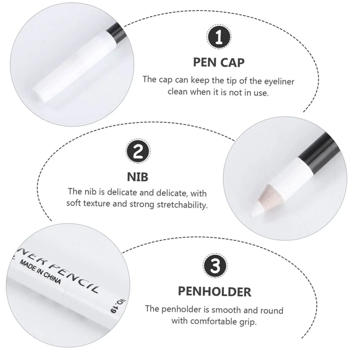 Олівець для очей FRCOLOR Дерев'яний олівець для макіяжу з блискітками, фото №7