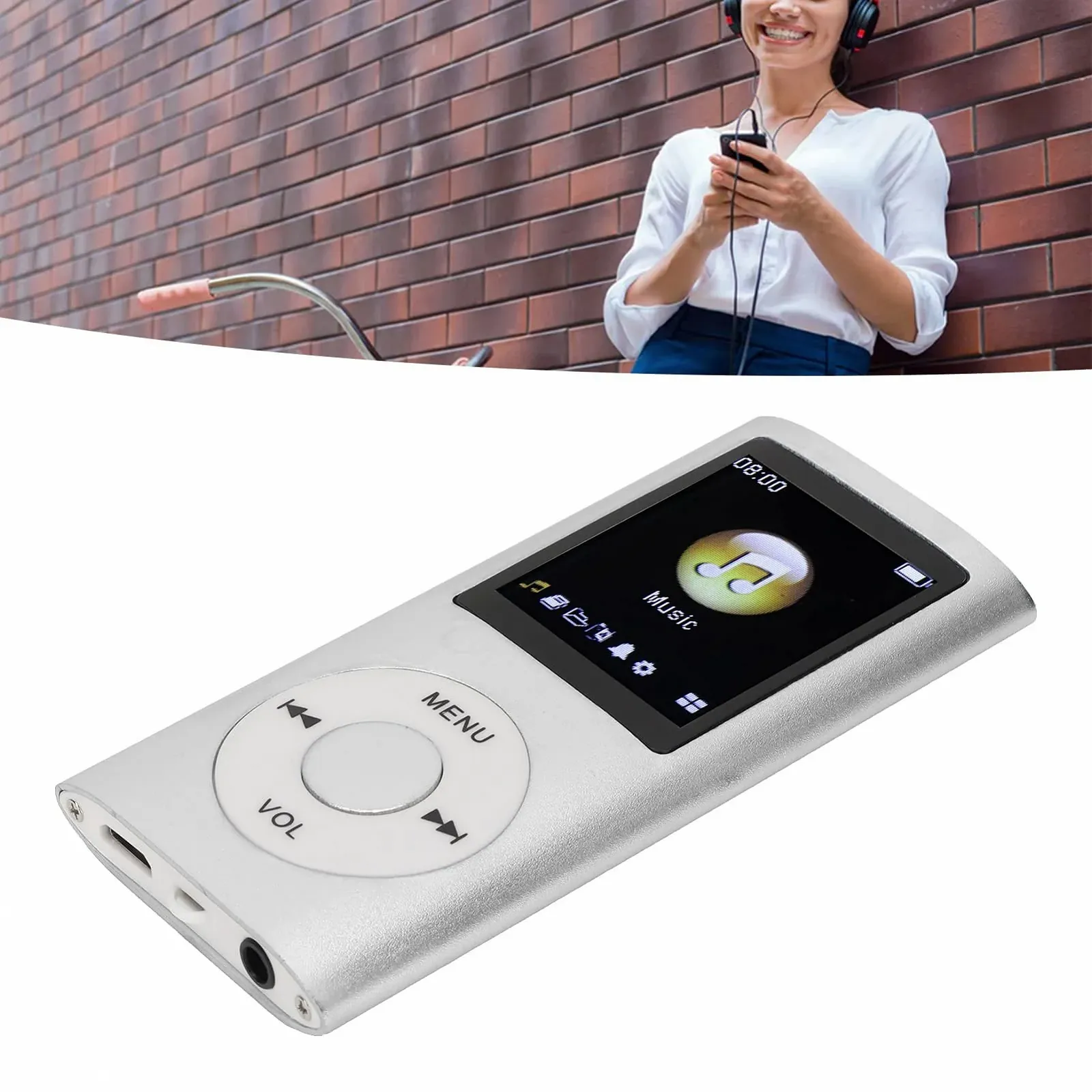 MP3 плеєр Stylish Multifunctional з навушниками Silver, фото №6