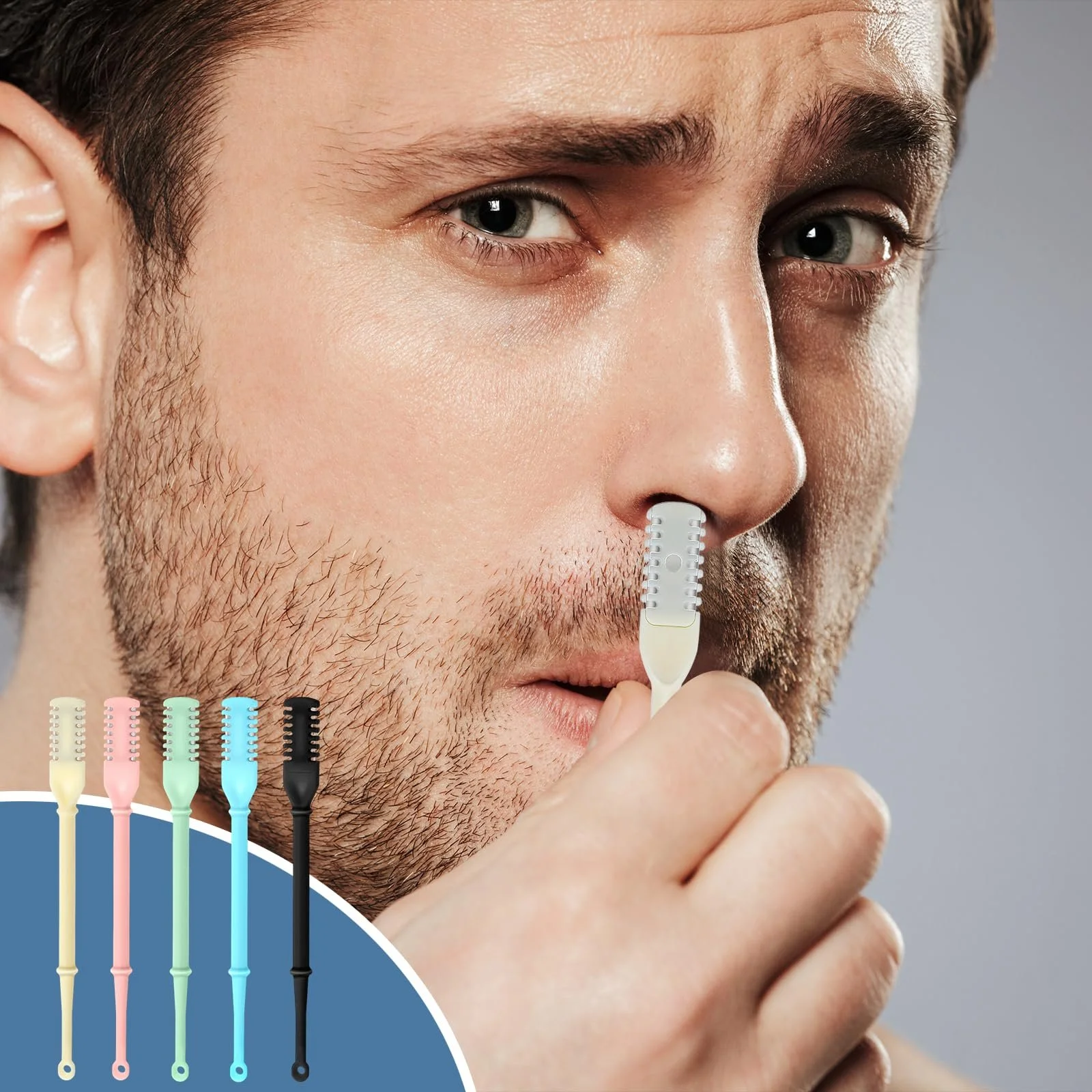 Тример Andibro 5 x 2-в-1 Носовий Мануальний Обертовий Інструмент для Видалення Носового Волосся 360° Обертовий З Двосторонніми Насадками З Вушними Інструментами Для Жінок І Чоловіків, фото №6
