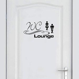 Наклейка на стіну INDIGOS UG Toilet Lounge Door 30 см x 17 см Чорна - Фото 1
