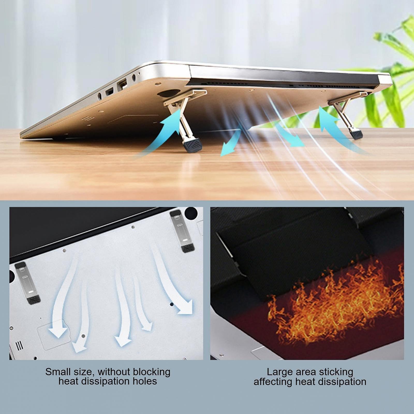 Підставка для ноутбука Mini Invisible Портативна з алюмінієвого сплаву Ультратонка складна конструкція для розсіювання тепла, фото №4