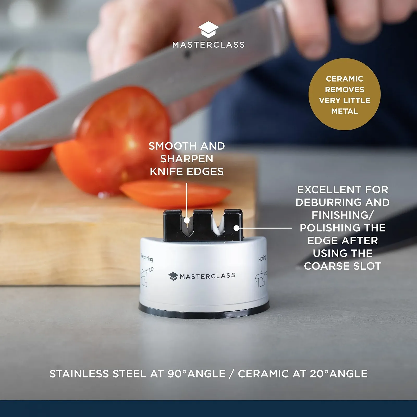 Точило для ножів MasterClass Smart Sharp Dual 2 леза Silver, фото №7 Точило для ножів MasterClass Smart Sharp Dual 2 леза Silver, фото №7