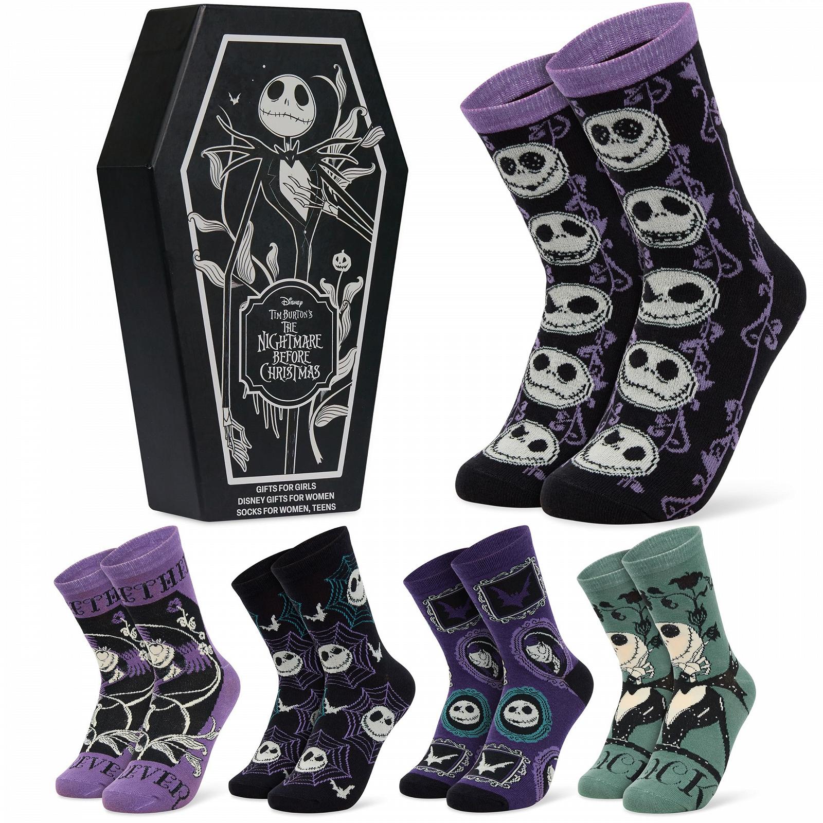 Женские носки Disney, набор 5 пар, чулки с рисунками Stitch, Minnie, Villains и другие, подарки для женщин и девушек-подростков, фото №1