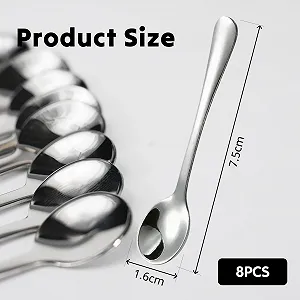 Набор из 8 Миниатюрных ложек из нержавеющей стали для банок со специями, 75 см, Маленькие ложки для специй для банок со специями, соли, сахара, меда synthetic.ua - Фото 1