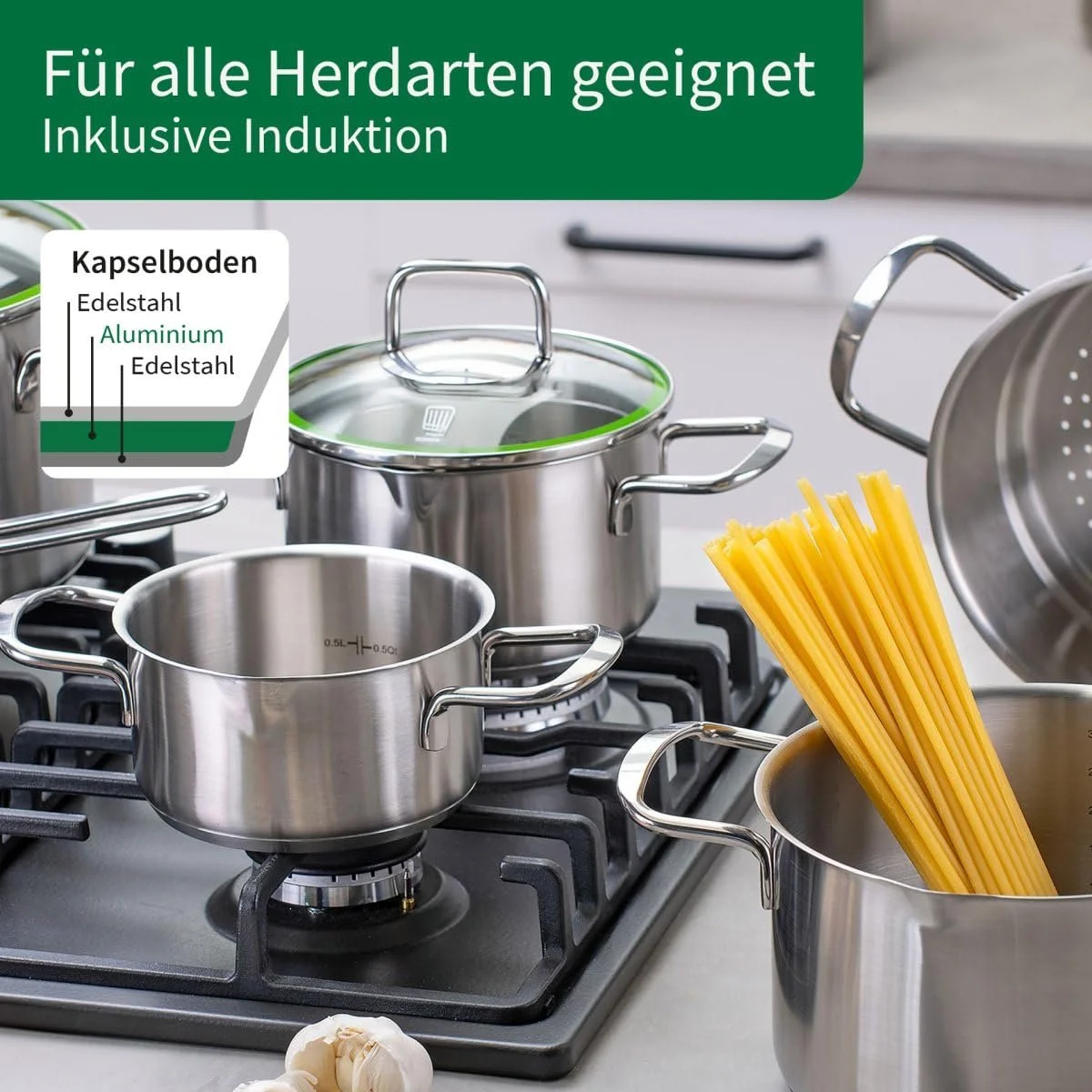 Каструля FACKELMANN Chefkoch Munich 20 см нержавіюча сталь 3.0 літра, фото №4 Каструля FACKELMANN Chefkoch Munich 20 см нержавіюча сталь 3.0 літра, фото №4