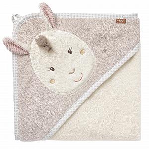 Полотенце для ванной с капюшоном Fehn BabyLove Серия Lama Модель 397086 С рисунком овцы Размеры: 80 x 80 см Цвет: Lama - Фото 1
