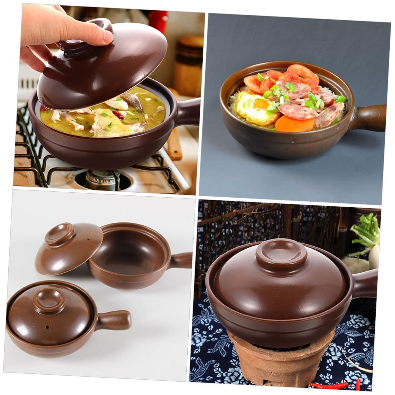 Ківш Li керамічний жаростійкий традиційний маленький для рагу, локшини та бульйонів для відкритого вогню, фото №7