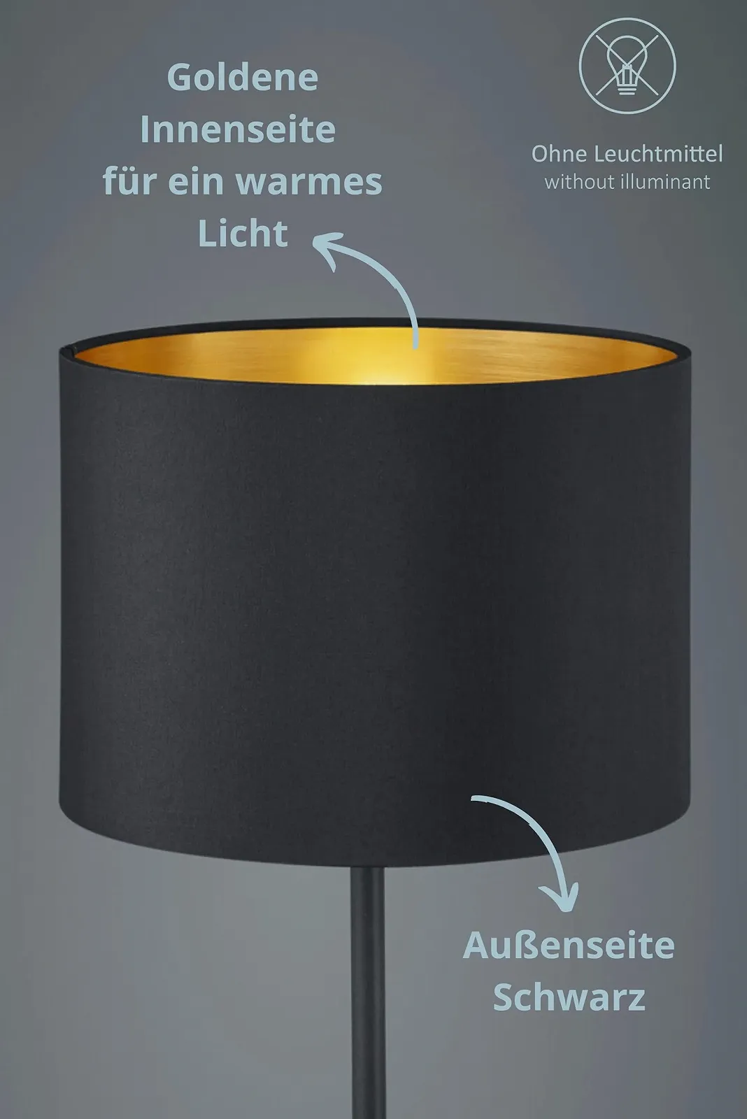 Настільна лампа Benny 1 лампа E27 чорна із золотистим, фото №5