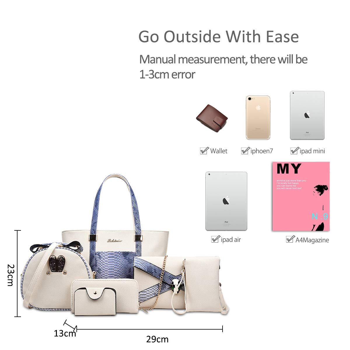 Сумка с ручками Nicole & Doris Женская Набор 6 шт, фото №5