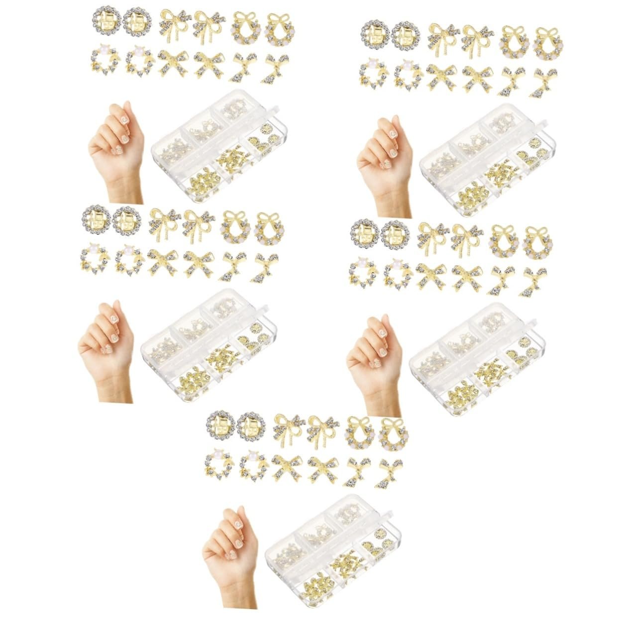 Набор украшений для ногтей Healvian, 5 наборов, 30 штук x 5, фото №1