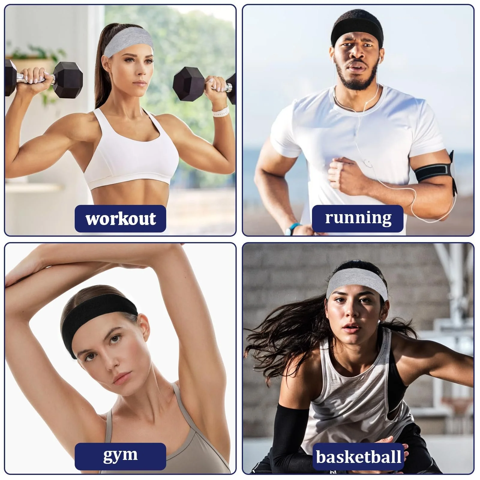 Пов'язка на голову М'яка для жінок, 8 штук, фото №7