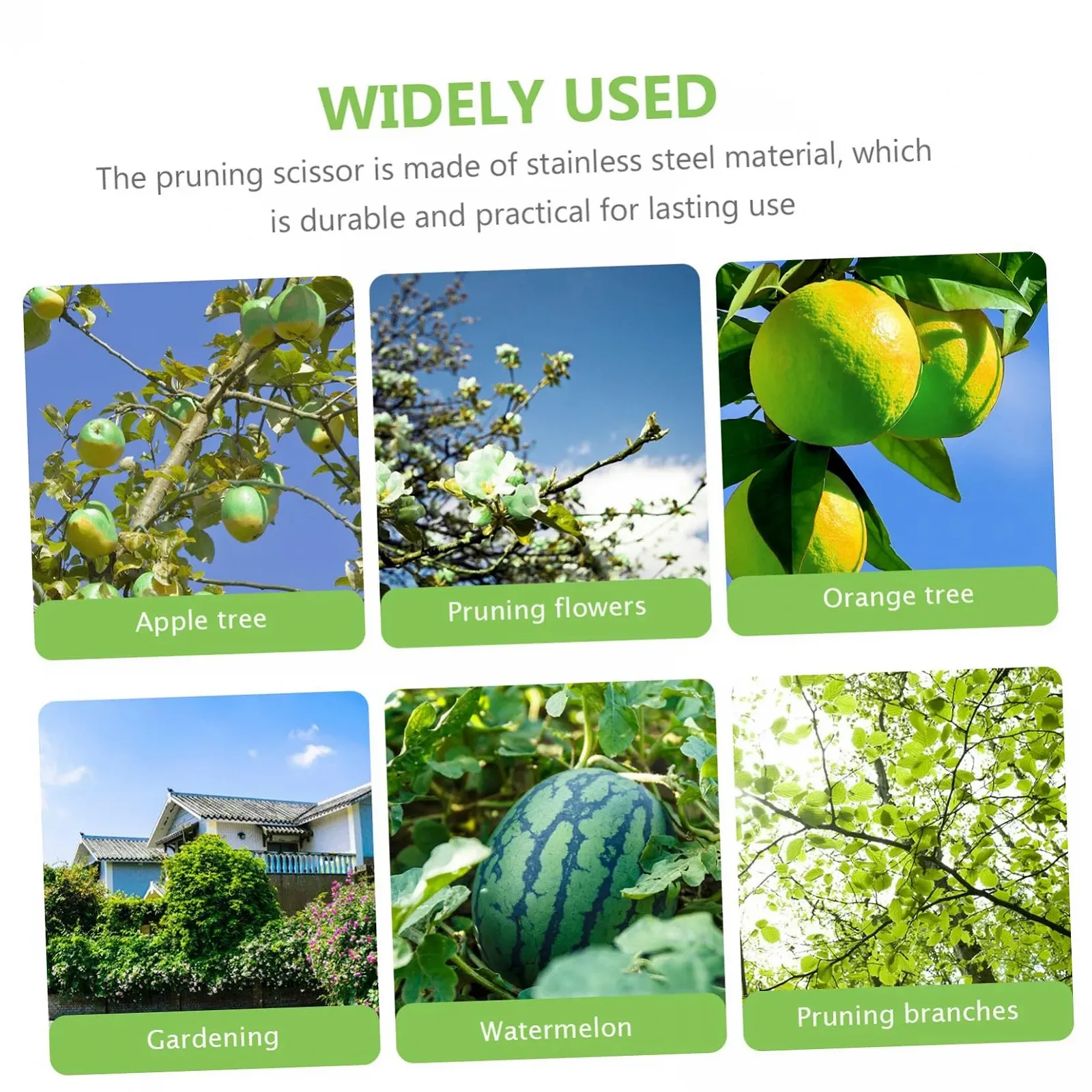 Набір садових секаторів Happyyami 3 шт. нержавіюча сталь Red, фото №3