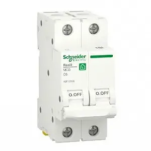 Автоматический выключатель Schneider RESI9 6А 2P кривая С 6кА - Фото 1