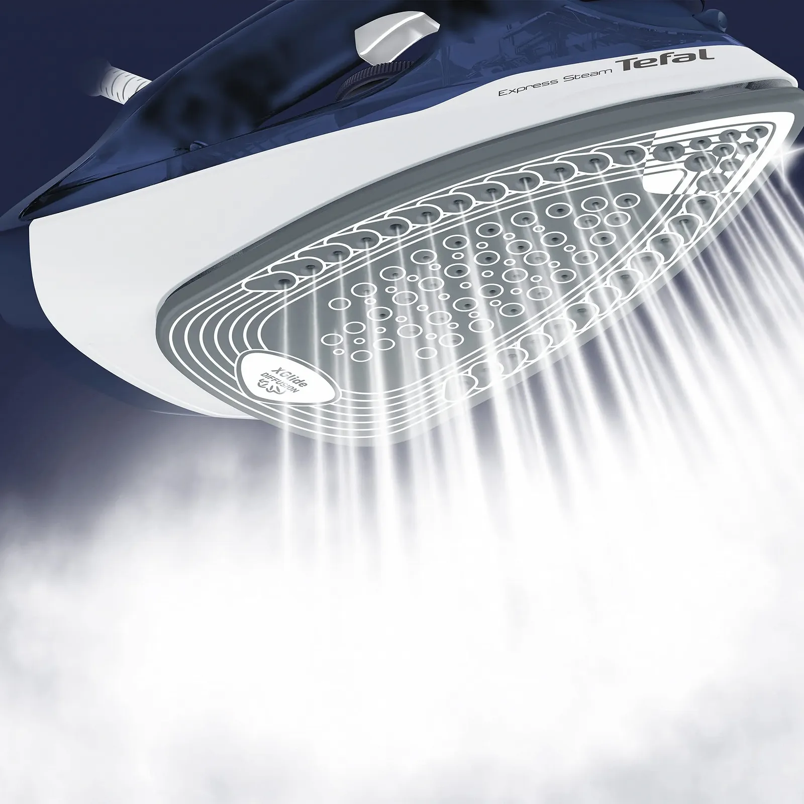 Праска парова Tefal Express Steam FV2838 2400 Вт 180 г/хв 270 мл керамічна підошва крапля-стоп Blue, фото №4