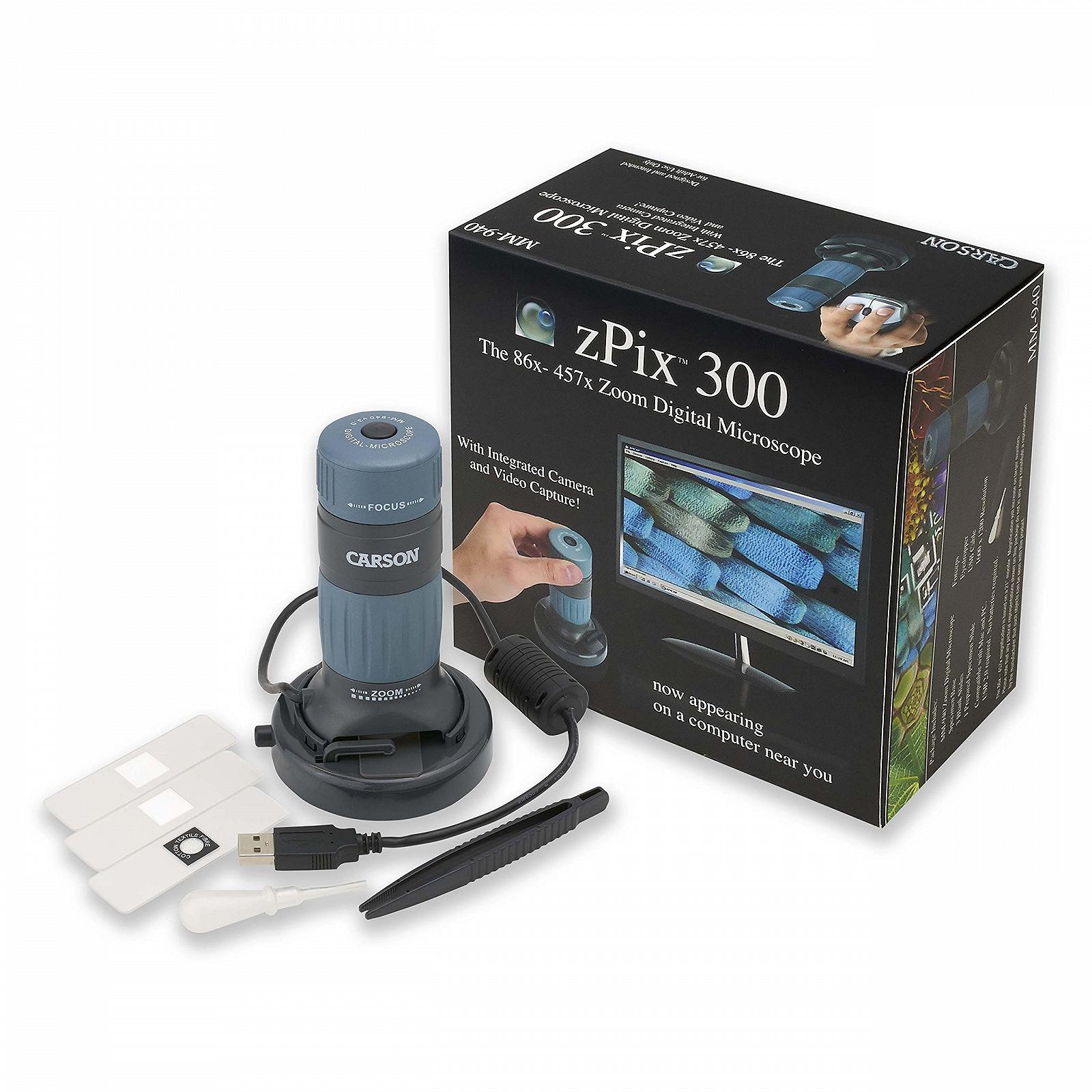 Цифровой USB микроскоп Carson zPix 86x-457x, фото №2