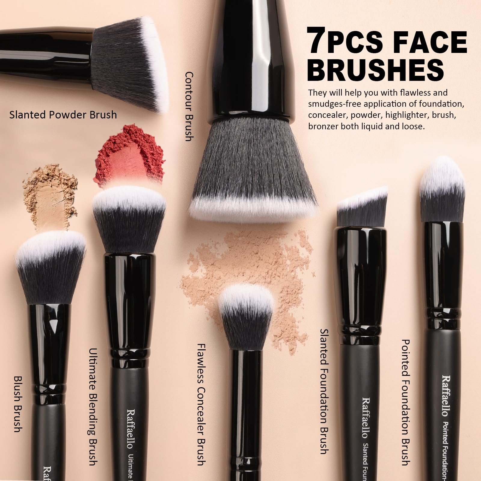 Набор кистей для макияжа 15 штук Professional Synthetic Premium Travel Кисти для макияжа Cruelty Free Bristles Foundation Powder Blush Cosmetic Brush Gift, фото №4