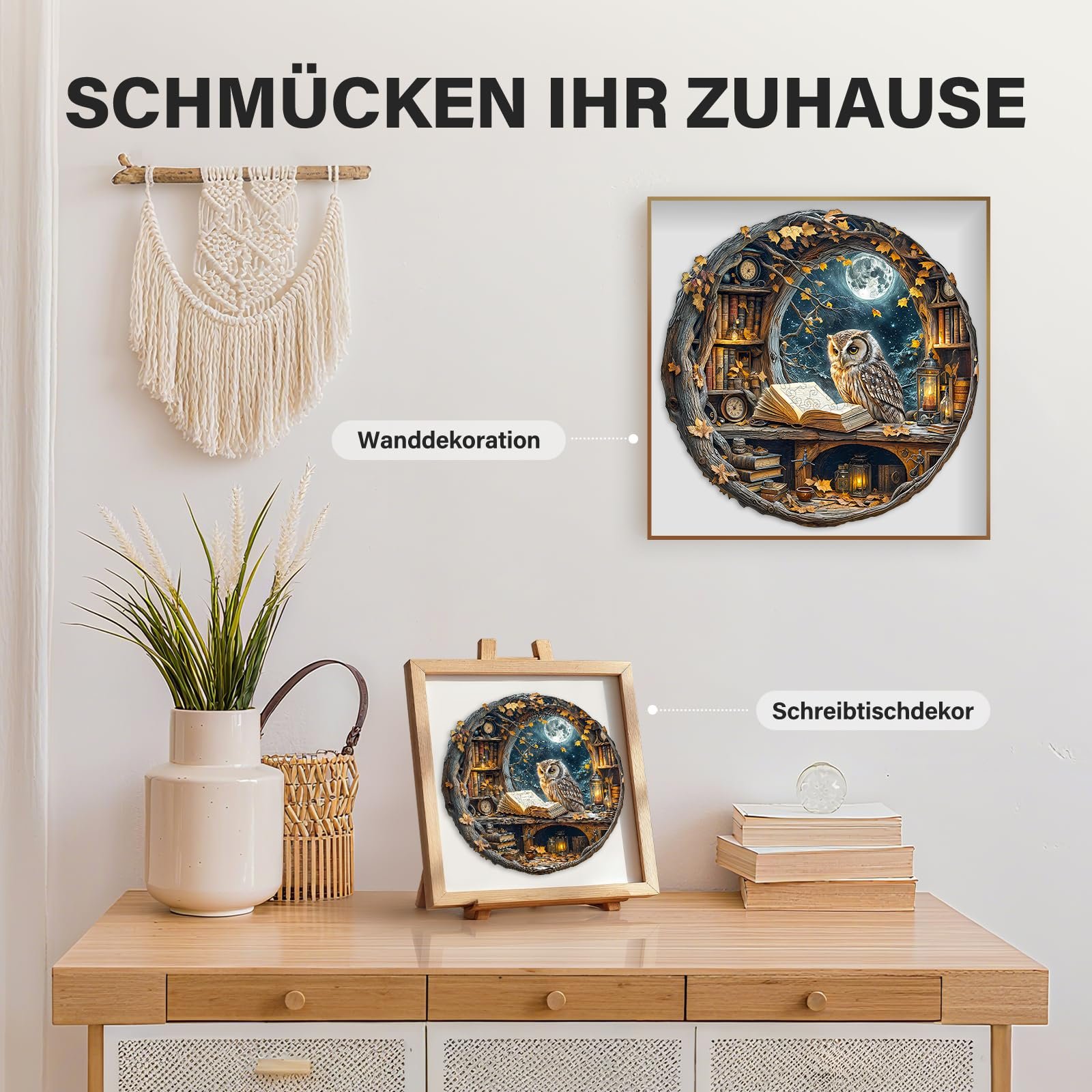 Пазл WOODBESTS Moonlight Owl 270 элементов деревянный уникальной формы 34 x 34 см, фото №5