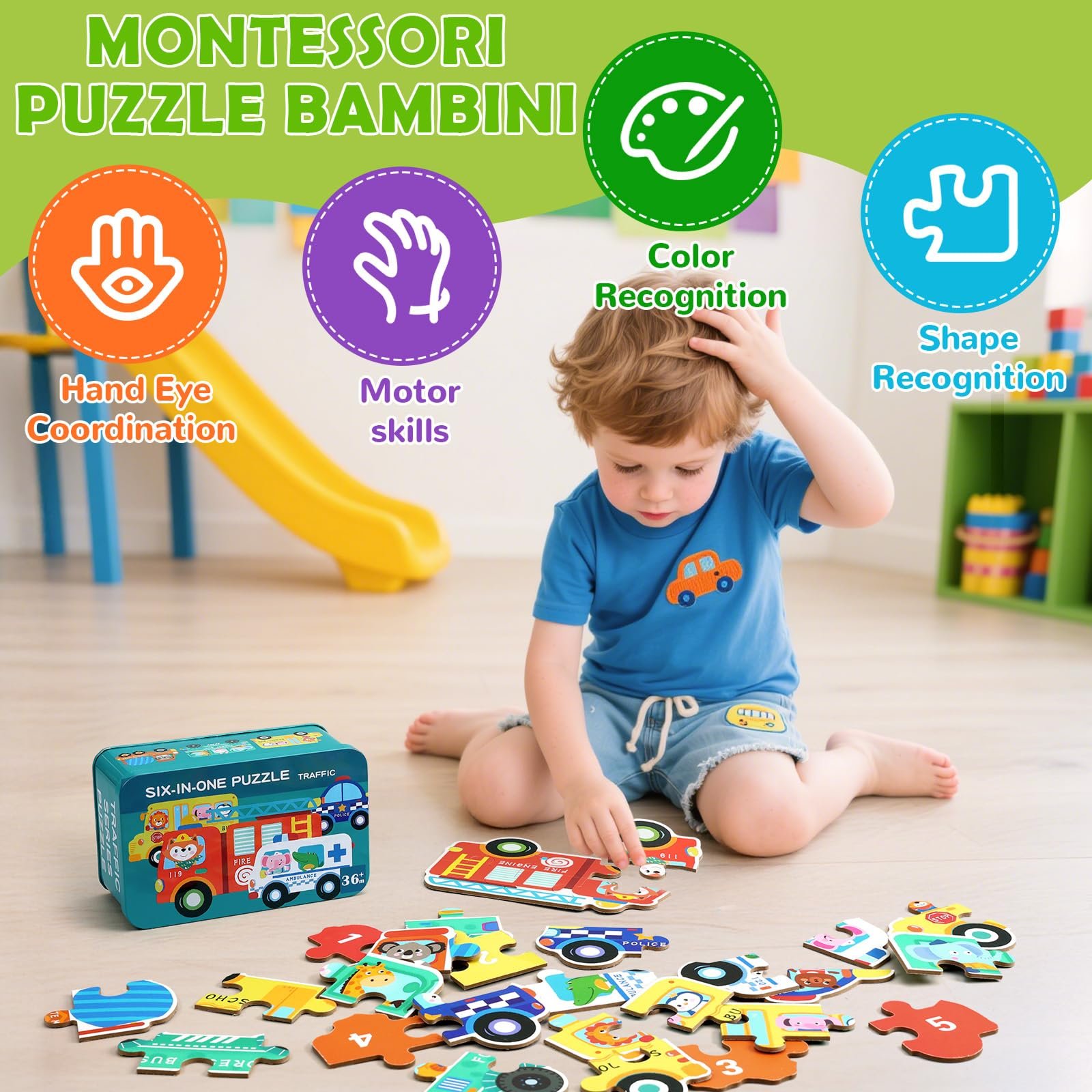 Детский пазл BBLIKE 6 картинок Транспорт от 3 лет, фото №2