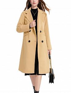 Жіноче вовняне пальто Vanchenl Двобортне Середньої Довжини - Фото 1