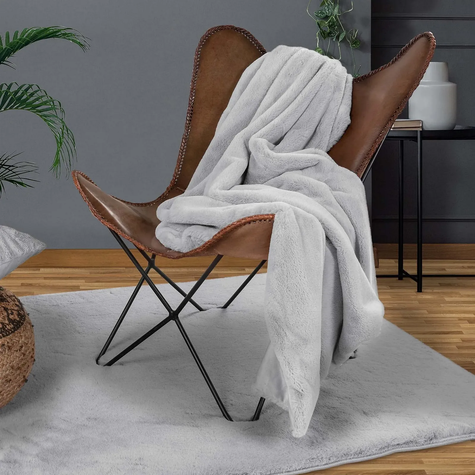 Покривало HEAVEN Хутряна Срібний (Світло-сірий) 150 x 200 см, фото №5