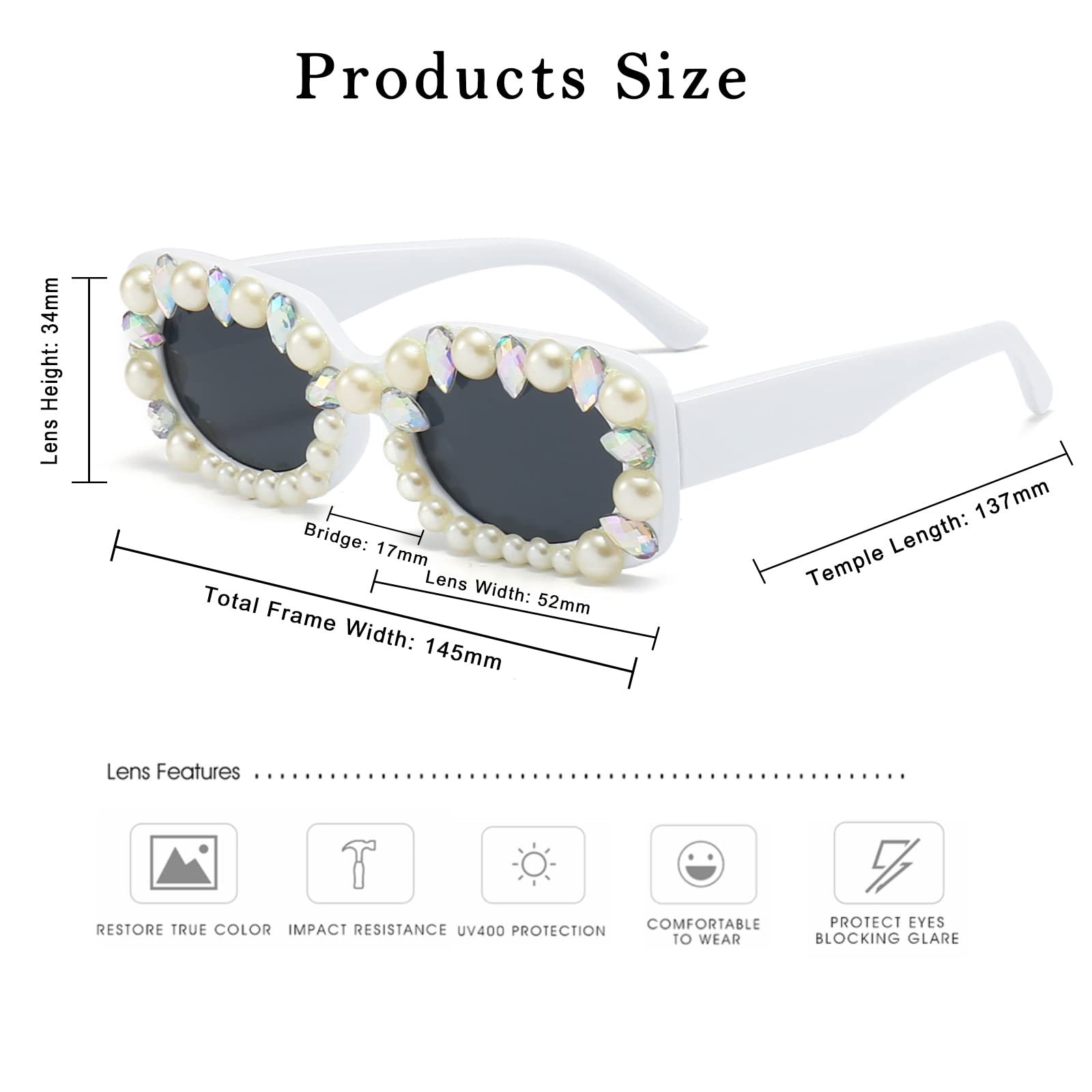 Солнцезащитные очки Retro Rectangular Long Keeper, украшенные бисером и стразами, для мужчин и женщин, фото №3