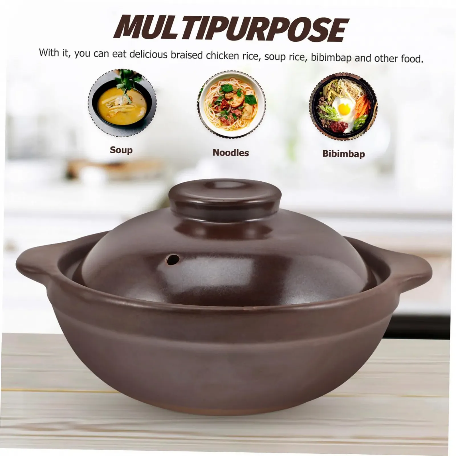 Кастрюля керамическая для тушения маленькая термостойкая с боковыми ручками коричневая, фото №8 Кастрюля керамическая для тушения маленькая термостойкая с боковыми ручками коричневая, фото №8