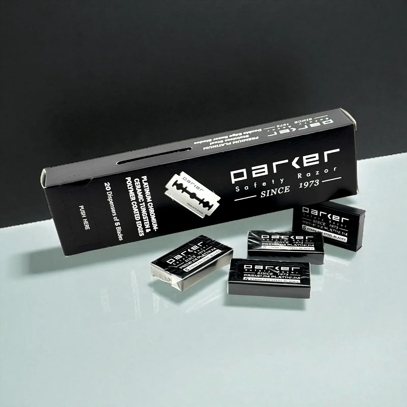 Лезвия для безопасной бритвы Parker Double Edge Platinum Tungsten Chrome 100 шт., фото №8