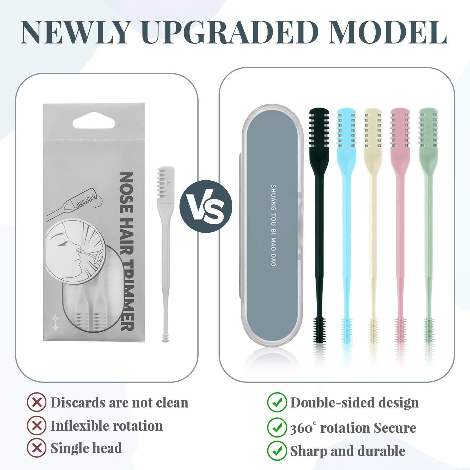 Набір YEJAHY 2-в-1 тример для стрижки носових волосків Без електрики 5 кольорів, фото №4