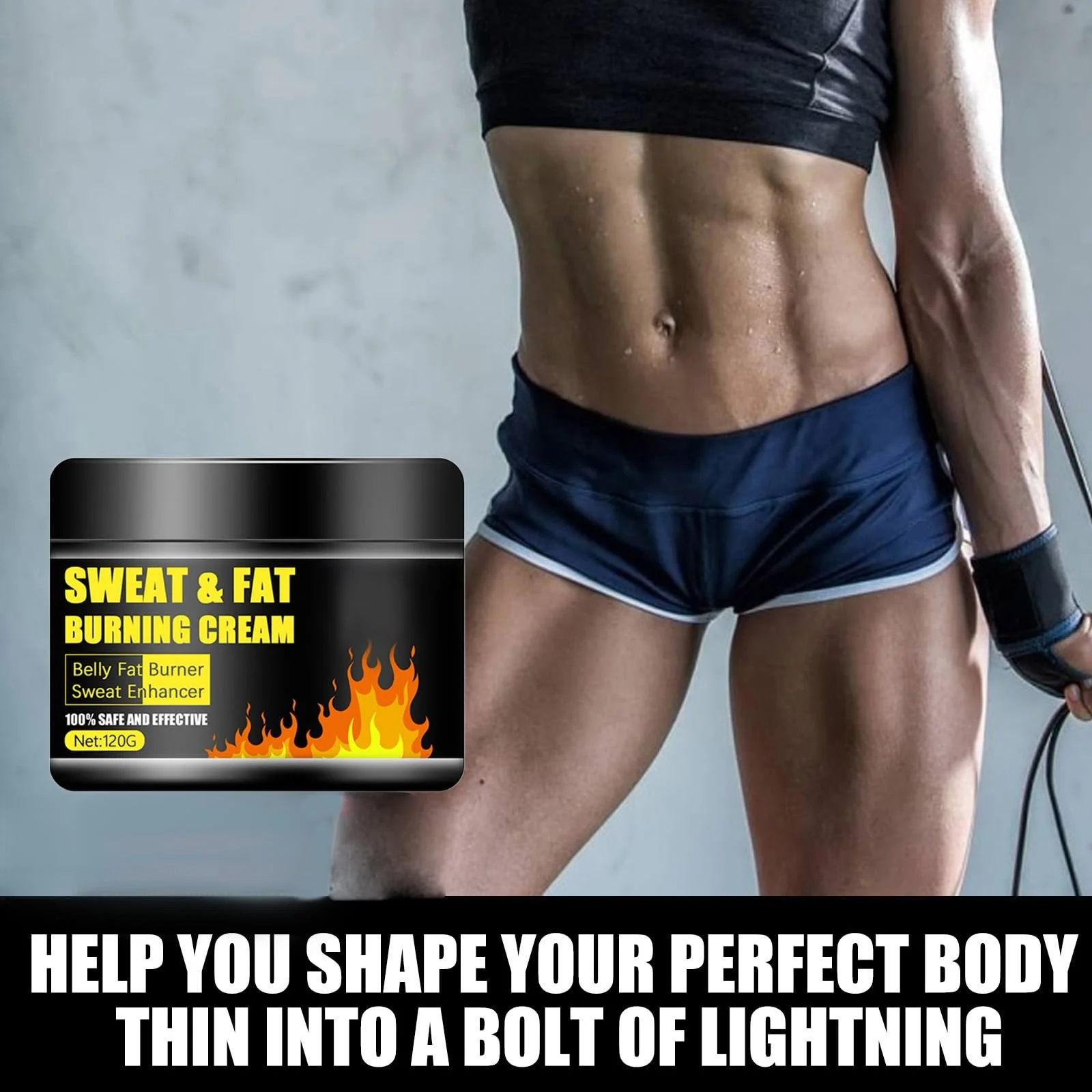 Крем Антицелюлітний 35 Для спалювання жиру, для пружності та формування тіла для живота, талії та сідниць, фото №5