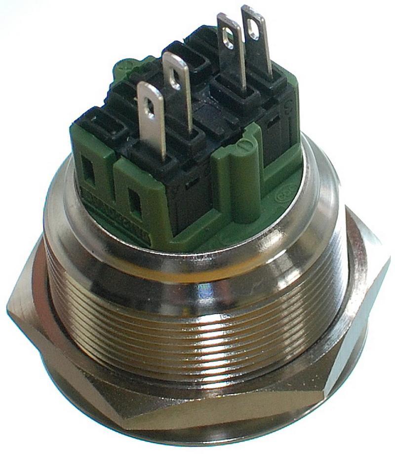 Кнопка антивандальна VJ Parts d32mm стрижка 28mm h32mm 4 контакту, фото №2
