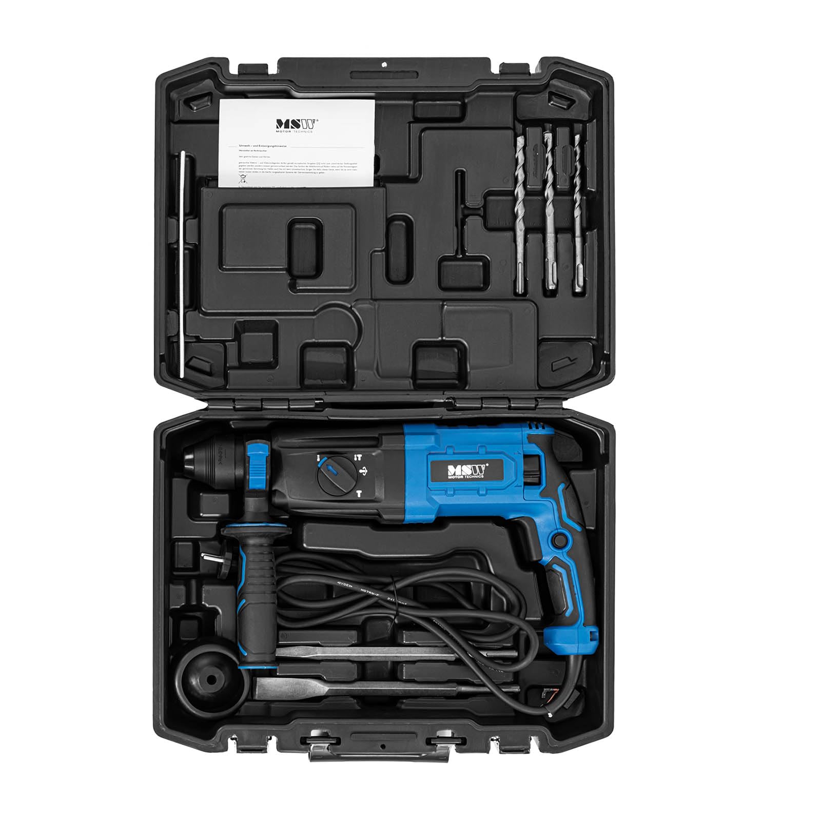 Перфоратор MSW MSW-BOH800 800 Вт 1350 об/хв 5700 Ударів/хв + Кейс Дриль Долото Перфоратор Комбінація Перфоратор та Долото Перфоратор, фото №2