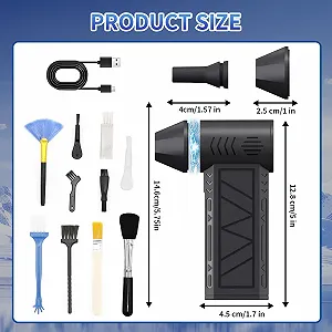 Портативный очиститель сжатым воздухом 4 скорости 130 000 RPM 5000 mAh 10 щеток synthetic.ua - Фото 1