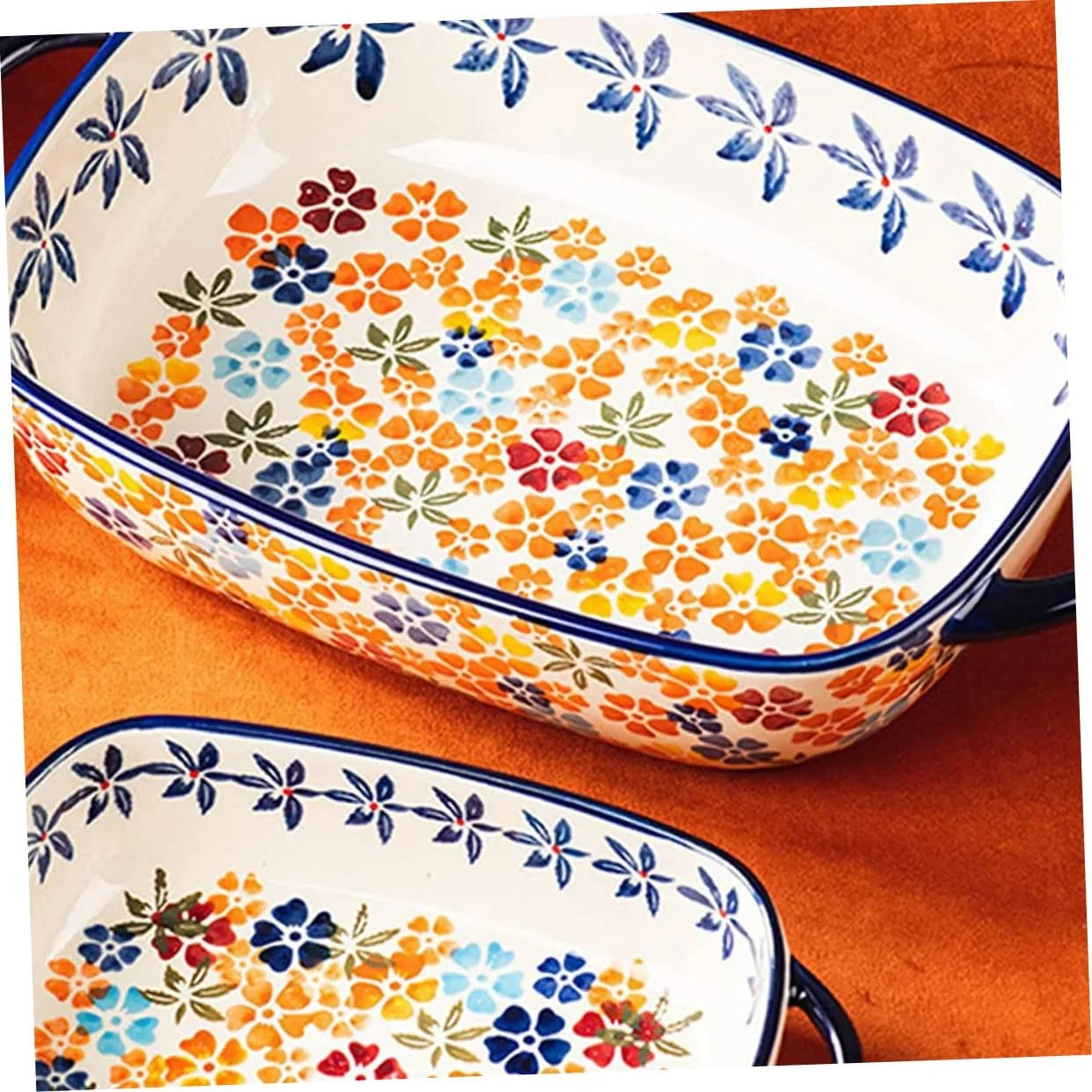 Форма для запекания Toyvian Ceramic с двумя ручками керамическая термостойкая элегантная, фото №5 Форма для запекания Toyvian Ceramic с двумя ручками керамическая термостойкая элегантная, фото №5