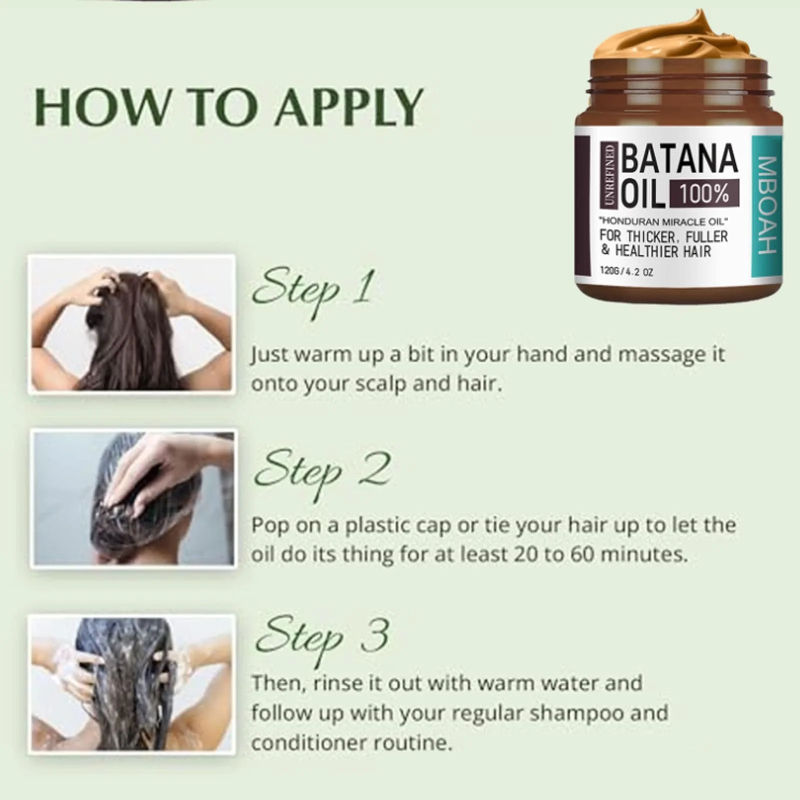 Олія Батани для росту волосся Raw, 100% натуральна, фото №6