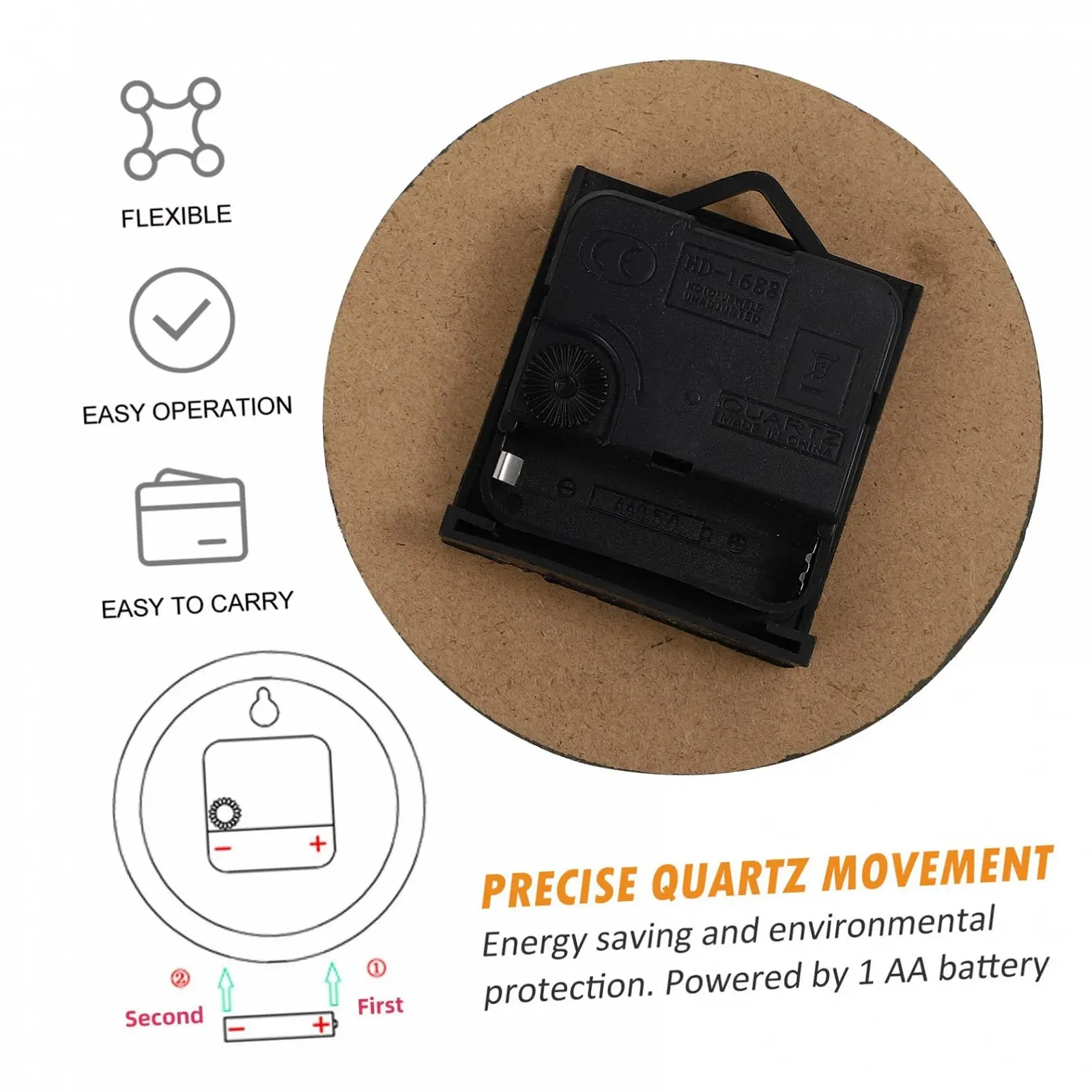 Годинник дерев'яний орнамент FUNOMOCYA, дерев'яний, прикраса для столу, фото №3 Годинник дерев'яний орнамент FUNOMOCYA, дерев'яний, прикраса для столу, фото №3