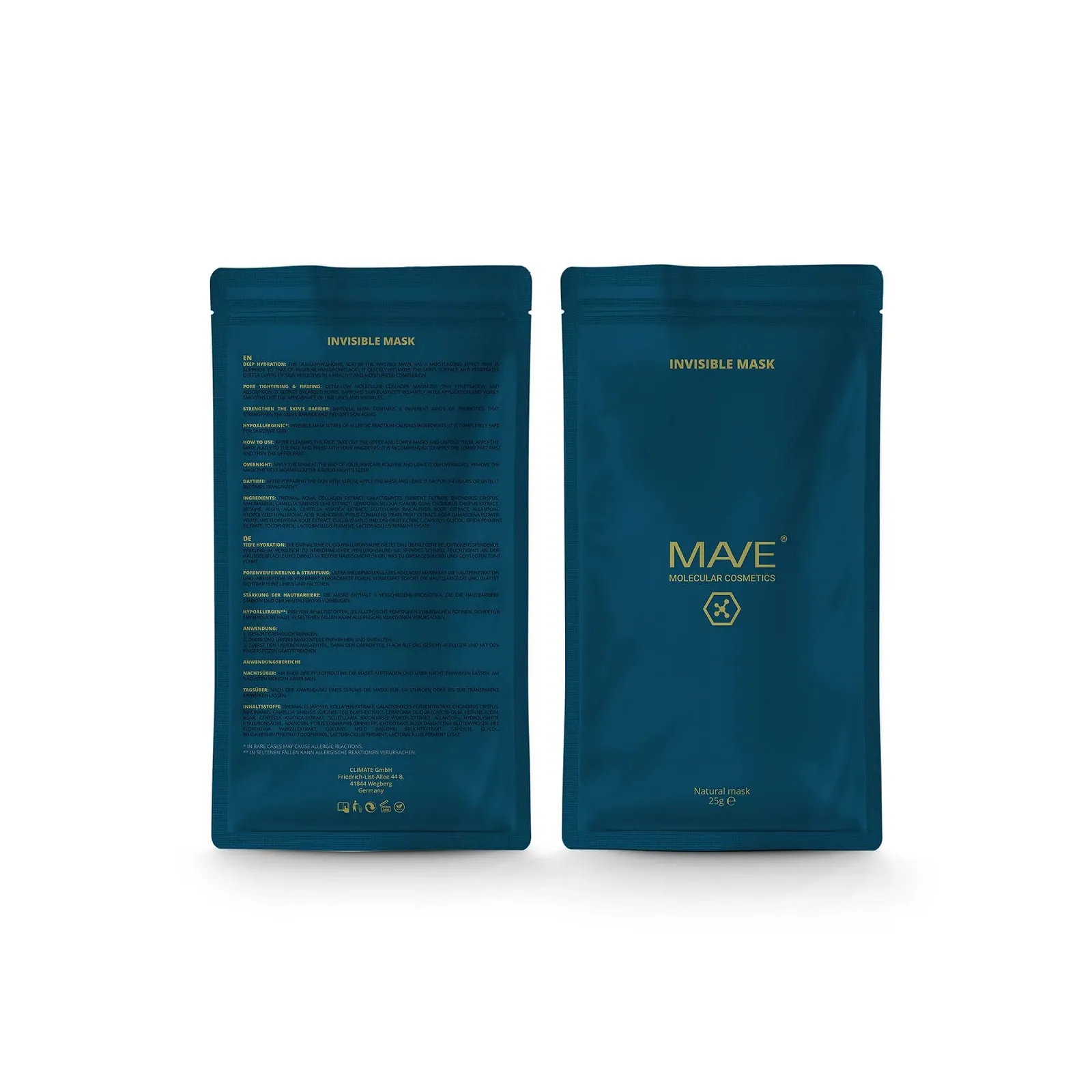 Маска для лица MAVE Invisible Collagen, Ночная маска для интенсивного увлажнения, против старения и сужения пор, гиалурон, для упругости, 5 шт, фото №2