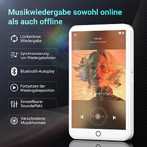 MP3-плеер Fanvace 96 GB с Bluetooth и WiFi, Android 13, 4-дюймовый сенсорный экран и динамик synthetic.ua - Фото 1