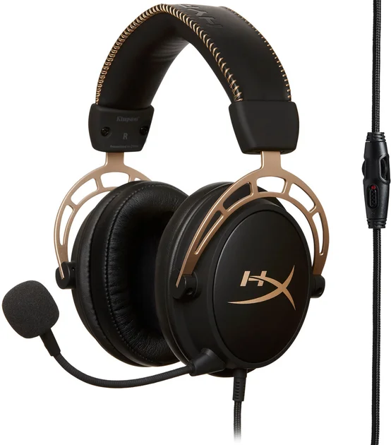 Геймерські дротові навушники HyperX Cloud Alpha / Golden-black, фото №8