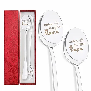 Ложка кофейная Good Morning Mum Dad с гравировкой Серебряный - Фото 1