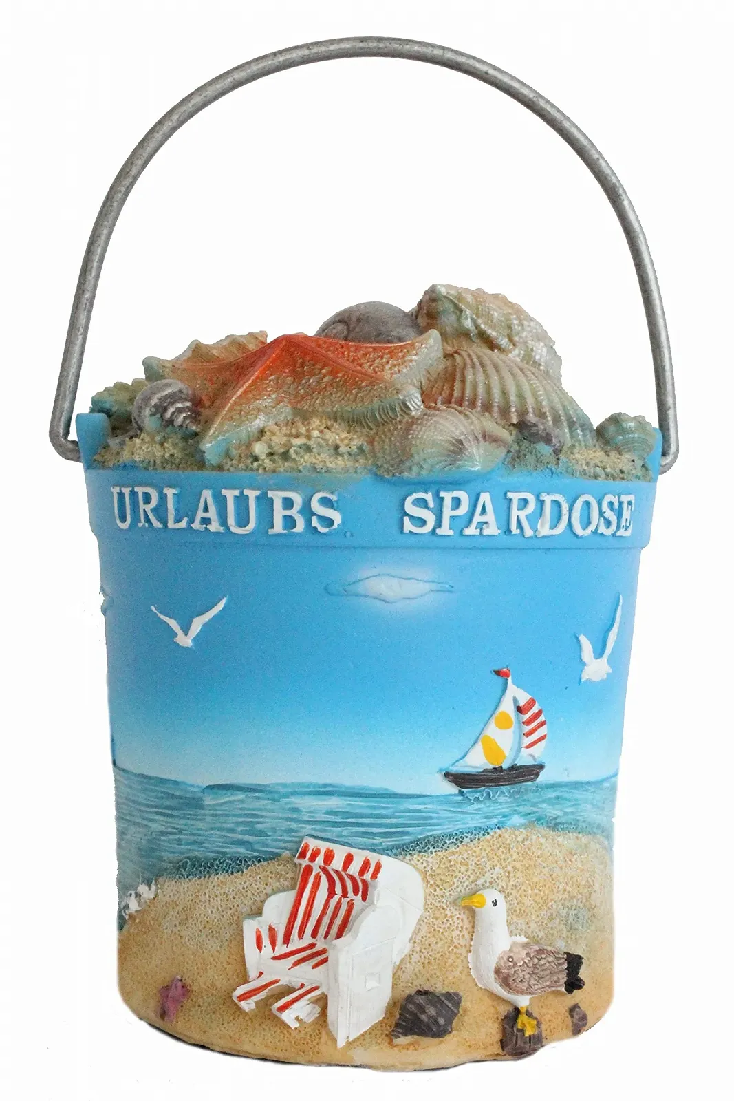 Скарбничка Holiday Money Box Пляжне відро Штучний камінь 11 см, фото №1