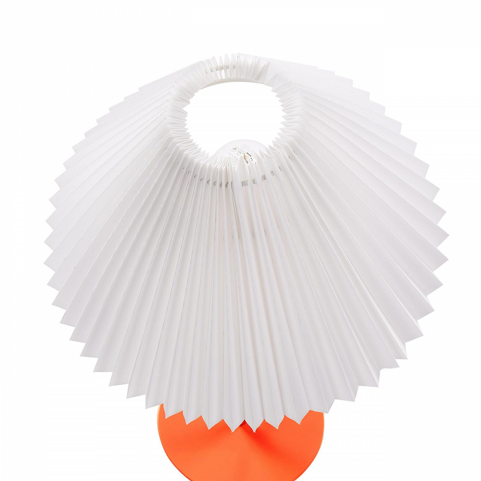 Настільна лампа Beliani Alwero Металева основа Плісований тканинний абажур Конусна форма Помаранчевий, фото №4