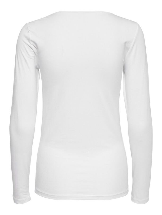 Футболка з довгими рукавами ONLLIVE LOVE LIFE L/S ONECK TOP NOOS JRS 15204712- ONLY Білий L, фото №5
