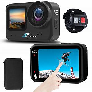 Екшн-камера Xilecam V9 Дуал Екран 4K 60FPS 2.0 Дюйм HD Сенсорний Екран Підводна WiFi / 2.4G Дистанційне Керування / Стабілізація Гіроскопу (EIS) Комплект Аксесуарів - Фото 1