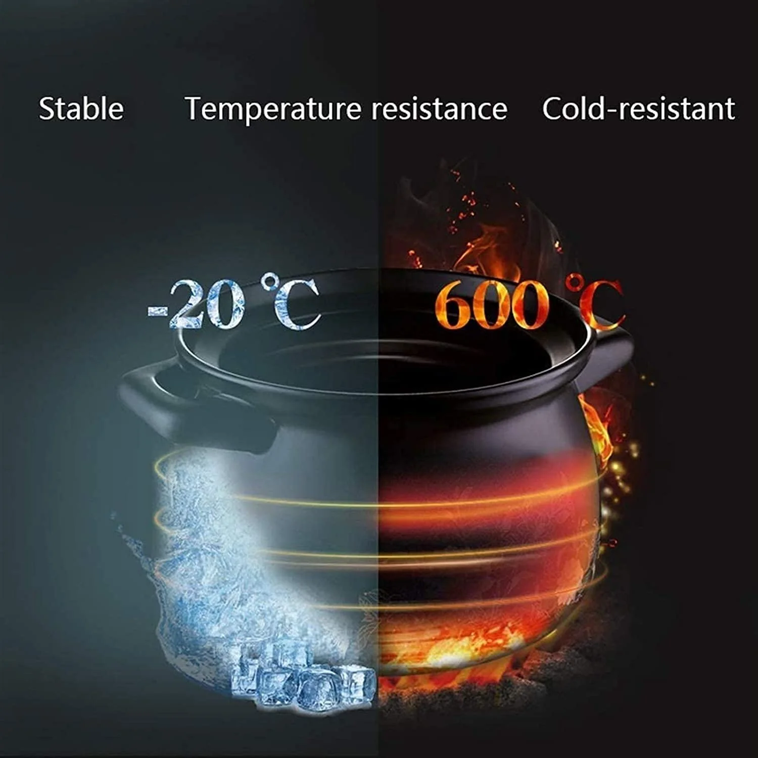 Кастрюля керамическая с крышкой термостойкая большой емкости для тушения, фото №3
