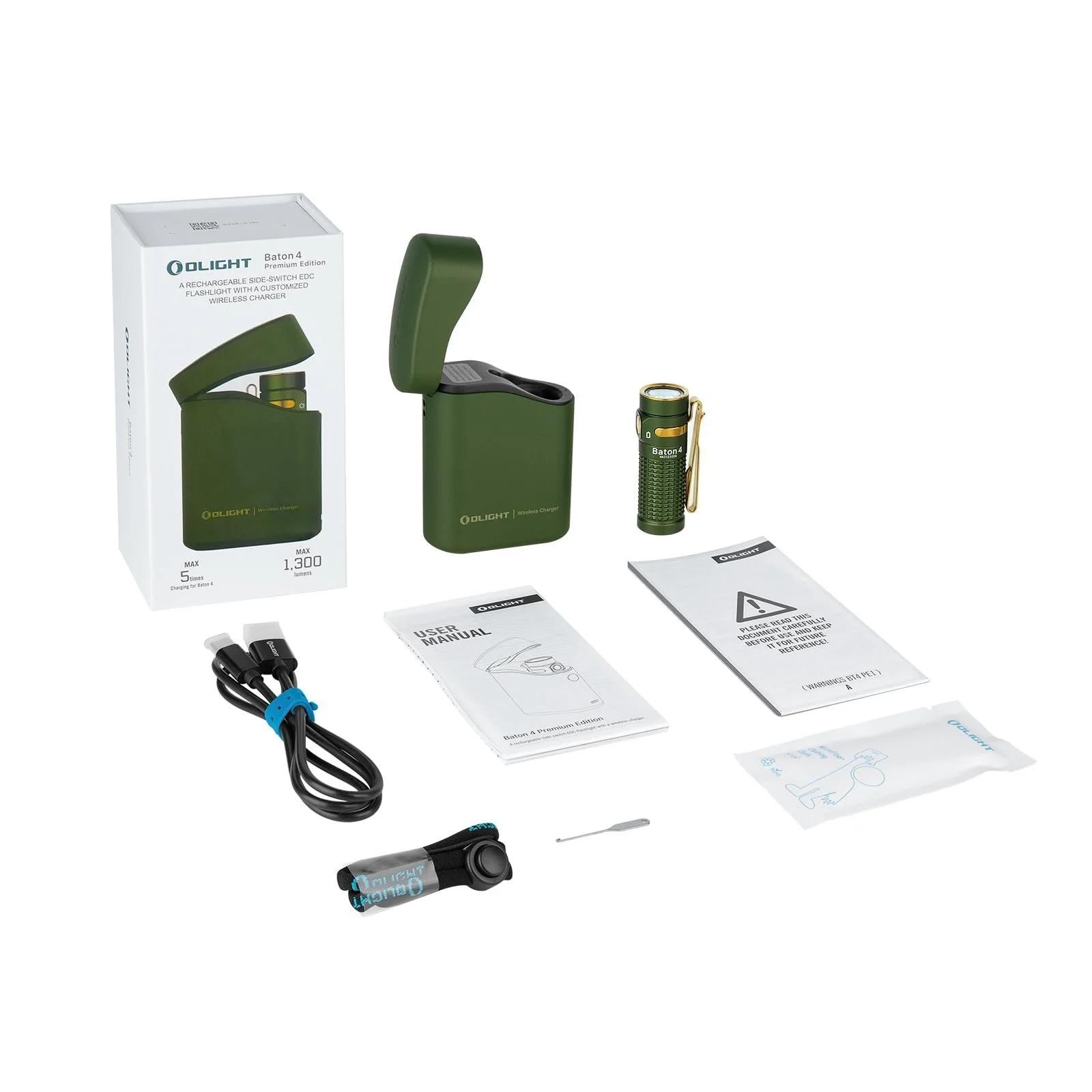 Ліхтар OLIGHT Baton 4 Mini LED Акумуляторний з регульованим зарядним кейсом, ручний до 190 днів роботи, 1300 лм 170 м Дальність світла Супер яскравий маленький, IPX8 OD, фото №9