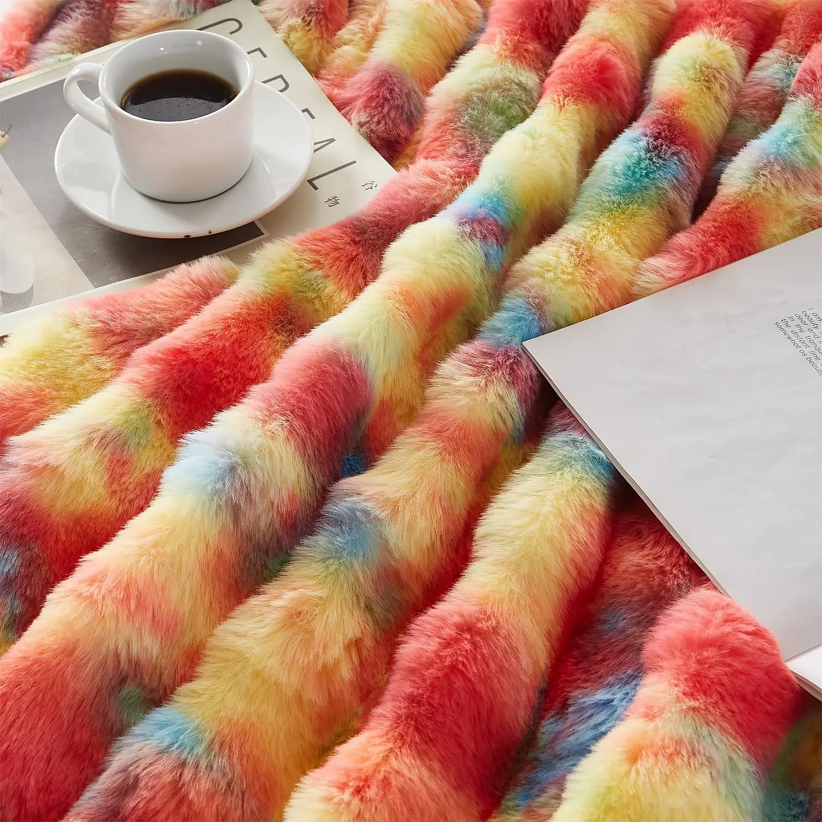 Плед Faux Fur Rainbow, 220 x 240 см, фото №4