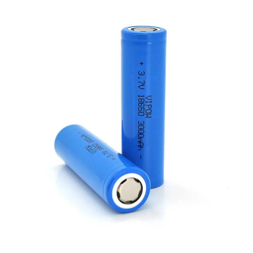 Акумулятор 18650 Li-Ion Vipow ICR18650 FlatTop 3000mAh 3.7V, Blue, фото №1